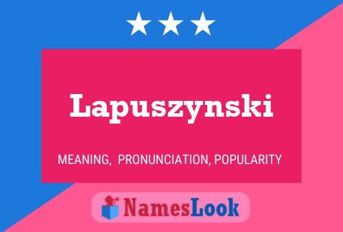 Poster del nome Lapuszynski