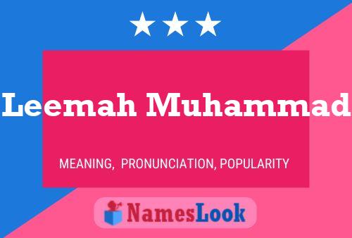 Poster del nome Leemah Muhammad