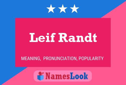 Poster del nome Leif Randt