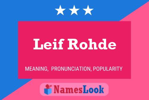 Poster del nome Leif Rohde