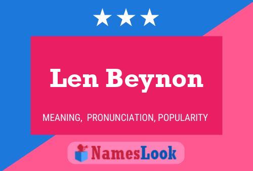 Poster del nome Len Beynon