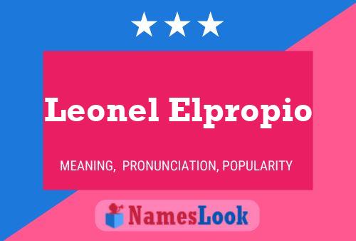 Poster del nome Leonel Elpropio