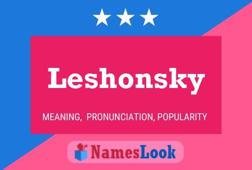 Poster del nome Leshonsky