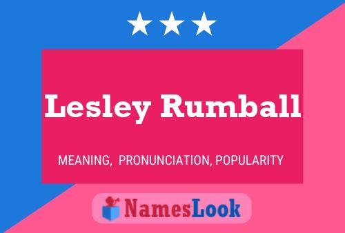 Poster del nome Lesley Rumball