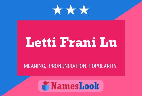 Poster del nome Letti Frani Lu