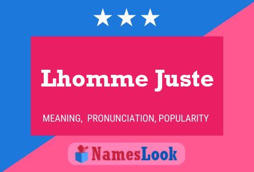 Poster del nome Lhomme Juste