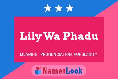 Poster del nome Lily Wa Phadu