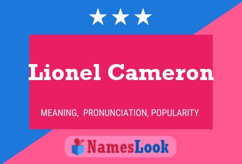 Poster del nome Lionel Cameron