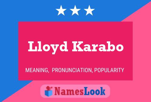 Poster del nome Lloyd Karabo