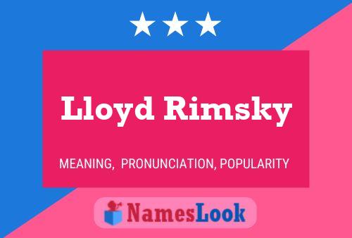 Poster del nome Lloyd Rimsky