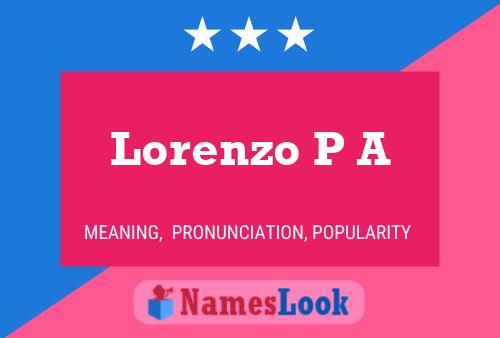 Poster del nome Lorenzo P A