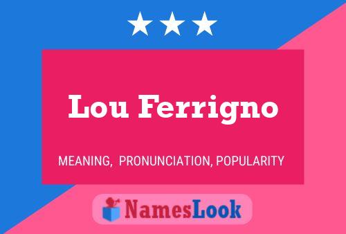 Poster del nome Lou Ferrigno