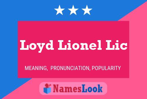 Poster del nome Loyd Lionel Lic