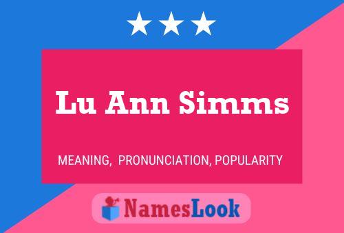 Poster del nome Lu Ann Simms