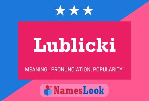 Poster del nome Lublicki