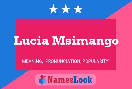 Poster del nome Lucia Msimango