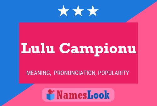 Poster del nome Lulu Campionu