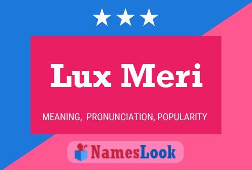 Poster del nome Lux Meri