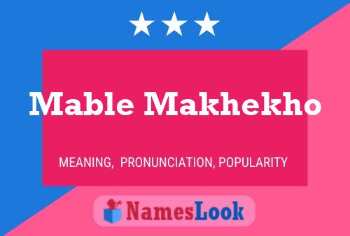 Poster del nome Mable Makhekho