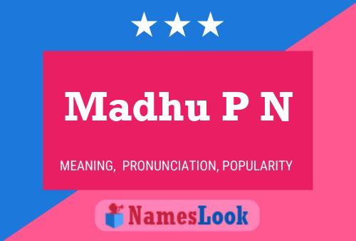 Poster del nome Madhu P N