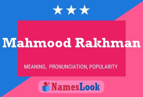 Poster del nome Mahmood Rakhman