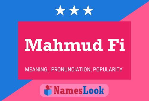 Poster del nome Mahmud Fi