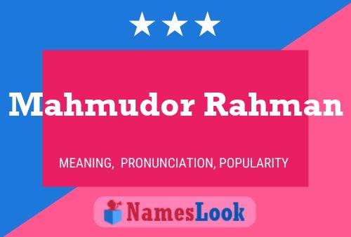 Poster del nome Mahmudor Rahman