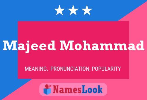 Poster del nome Majeed Mohammad