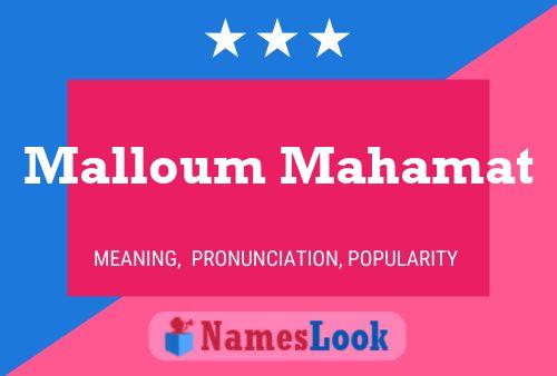 Poster del nome Malloum Mahamat