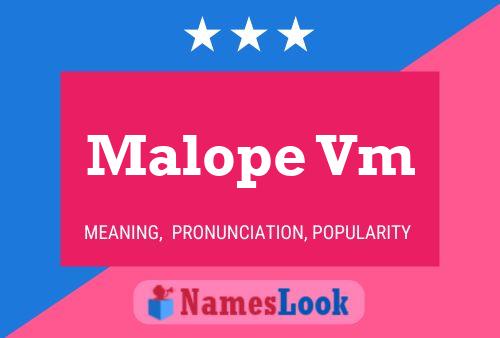 Poster del nome Malope Vm