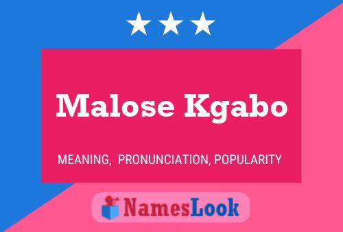 Poster del nome Malose Kgabo