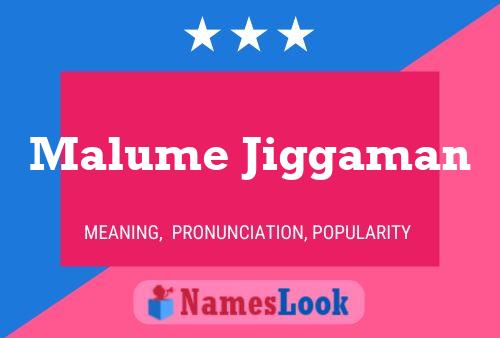 Poster del nome Malume Jiggaman