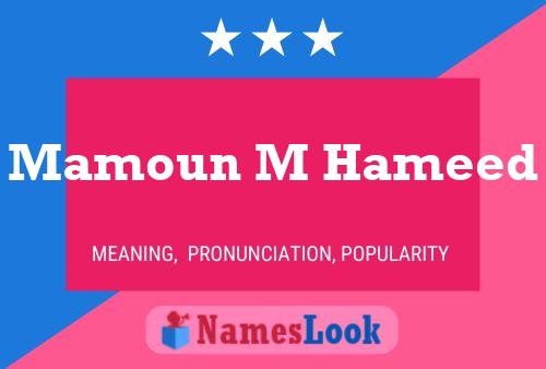 Poster del nome Mamoun M Hameed