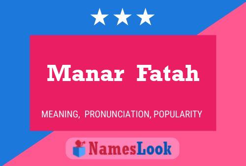 Poster del nome Manar  Fatah