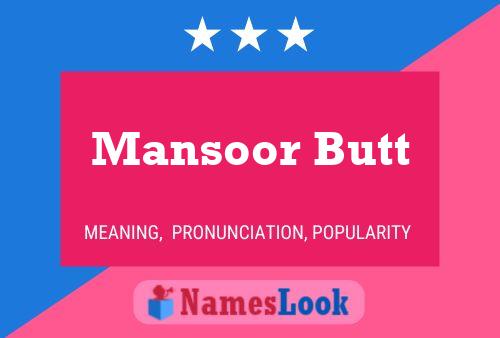 Poster del nome Mansoor Butt