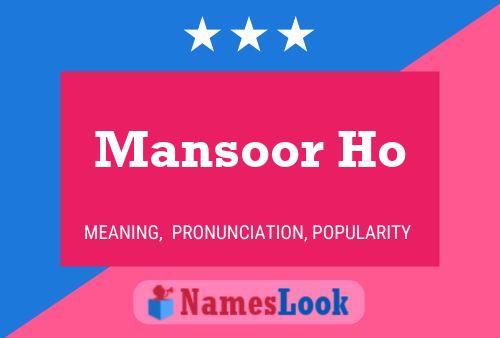 Poster del nome Mansoor Ho