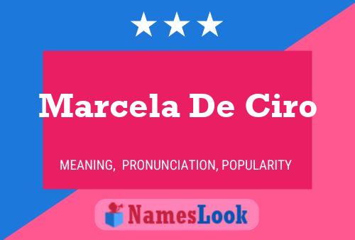 Poster del nome Marcela De Ciro