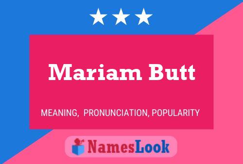 Poster del nome Mariam Butt