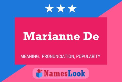 Poster del nome Marianne De