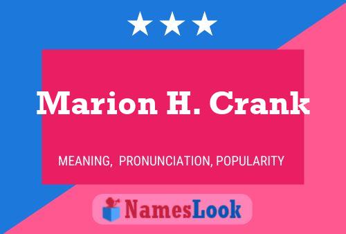 Poster del nome Marion H. Crank