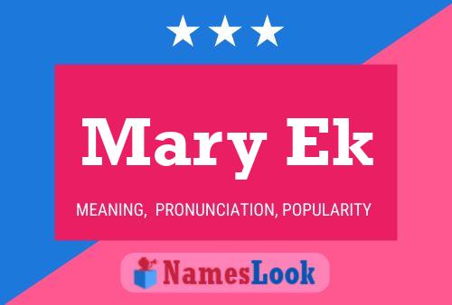 Poster del nome Mary Ek