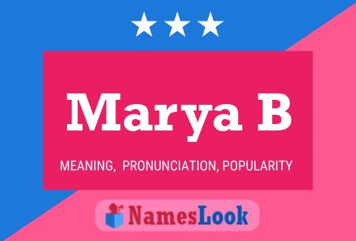 Poster del nome Marya B