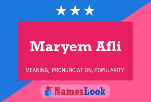 Poster del nome Maryem Afli