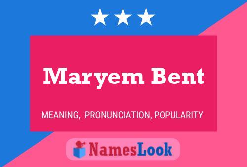 Poster del nome Maryem Bent