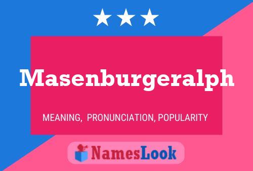 Poster del nome Masenburgeralph