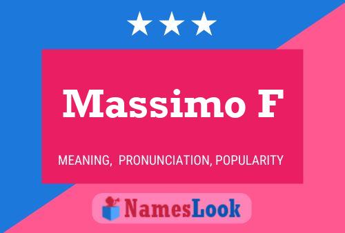 Poster del nome Massimo F