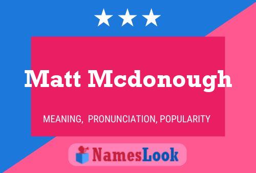 Poster del nome Matt Mcdonough