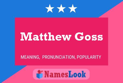 Poster del nome Matthew Goss