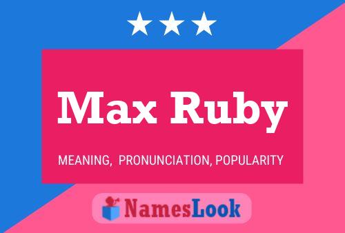 Poster del nome Max Ruby