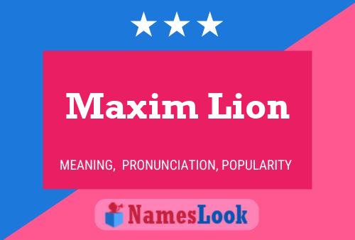 Poster del nome Maxim Lion